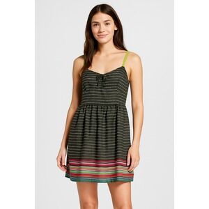 NWT - Mossimo Sundress Olive Green Striped Hem‎ Size XL